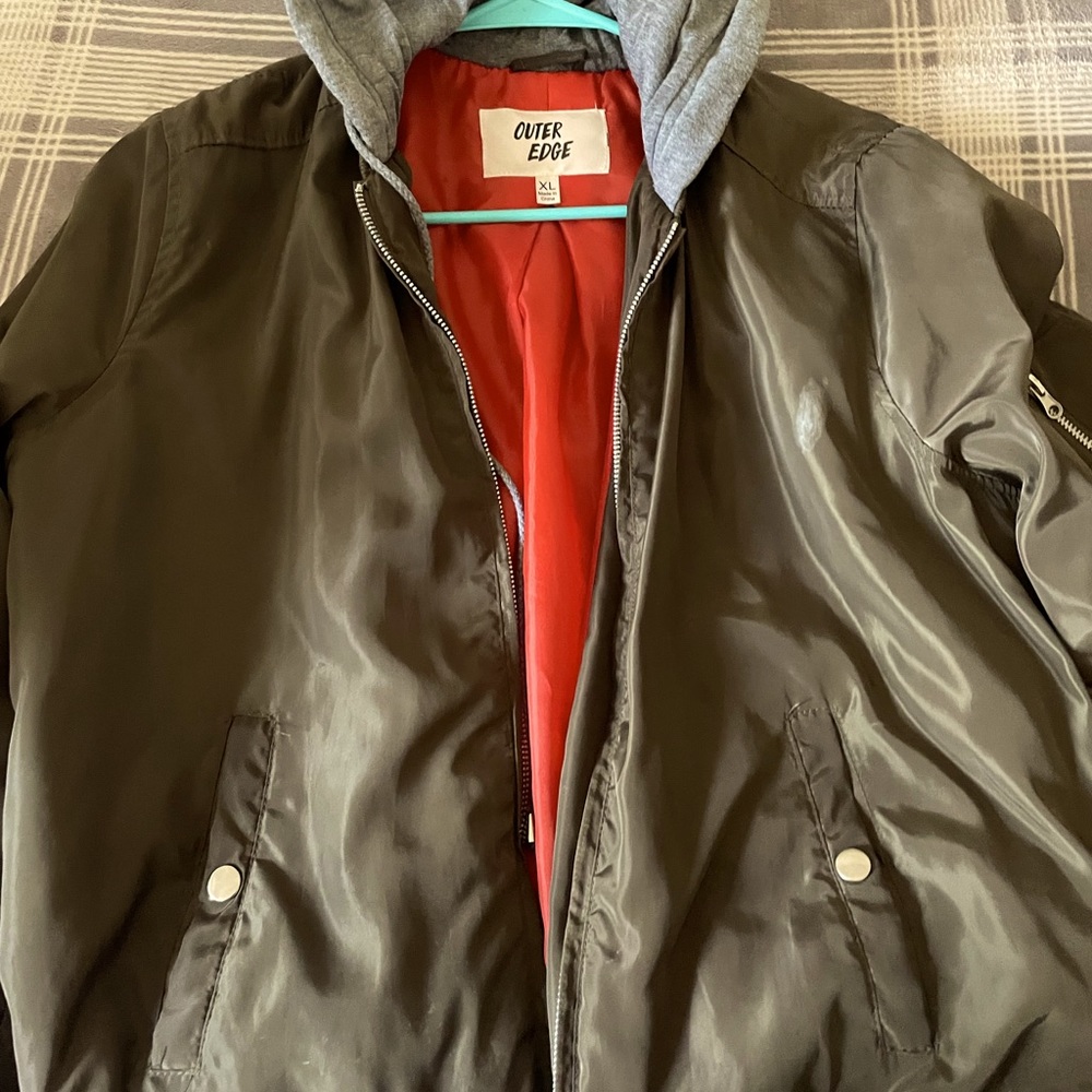 Green puffer jacket
